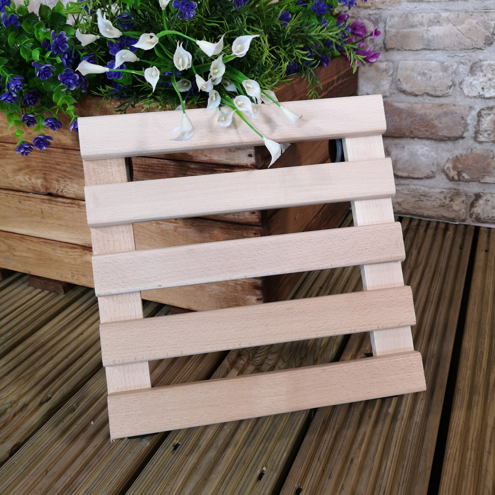 Samuel Alexander Square Wooden Plant Pot Stand Trolley on Castors 29 x 29cm Image 6