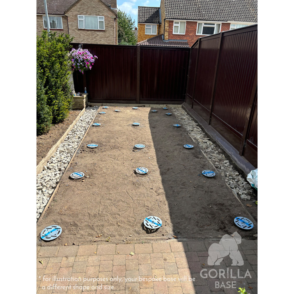 Shire Gorilla Base PRO E Bespoke Installed 145 to 180 sq ft Garden Building Base with Groundscrews Image 8