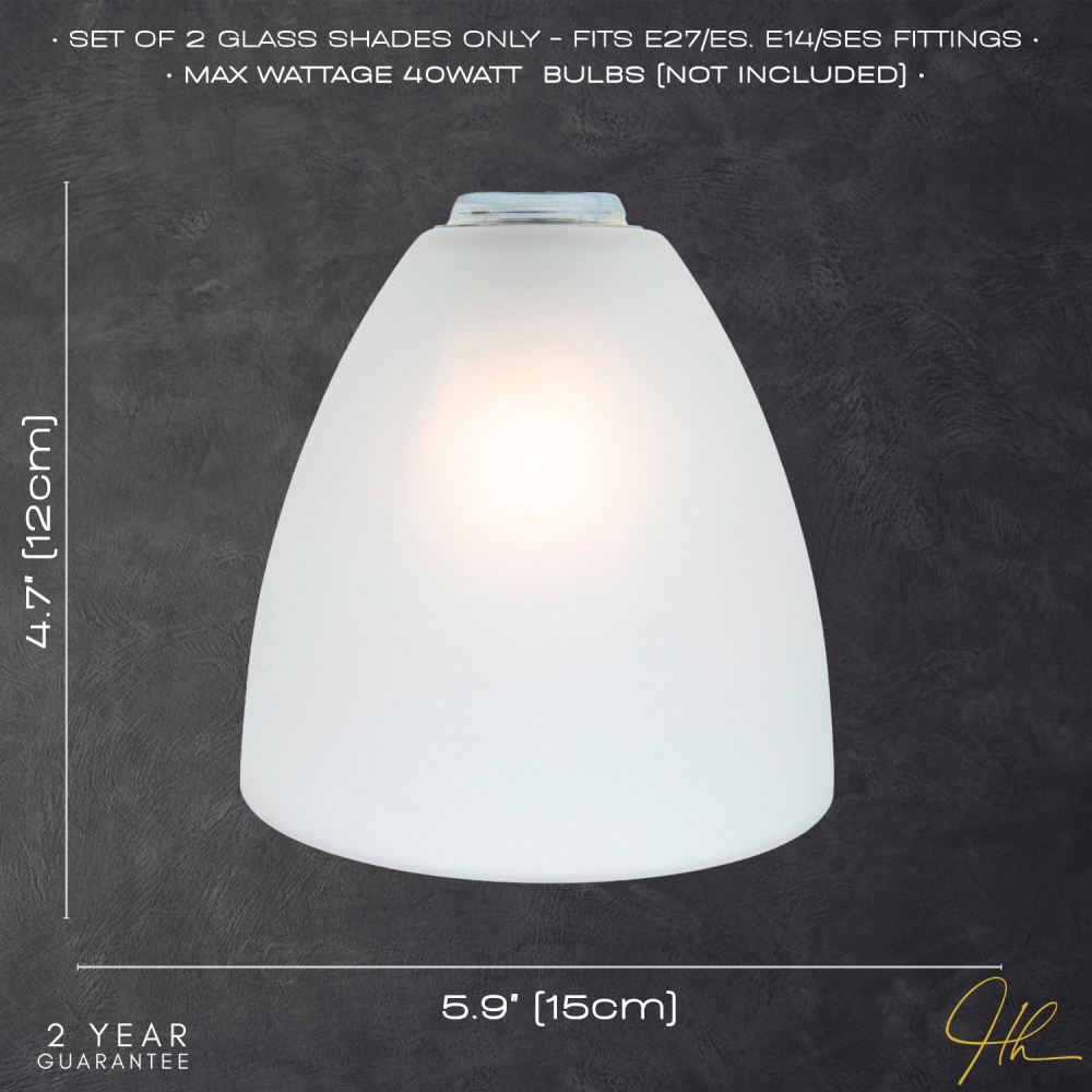 Happy Homewares Frosted White Glass Shade 2 Pack Image 8