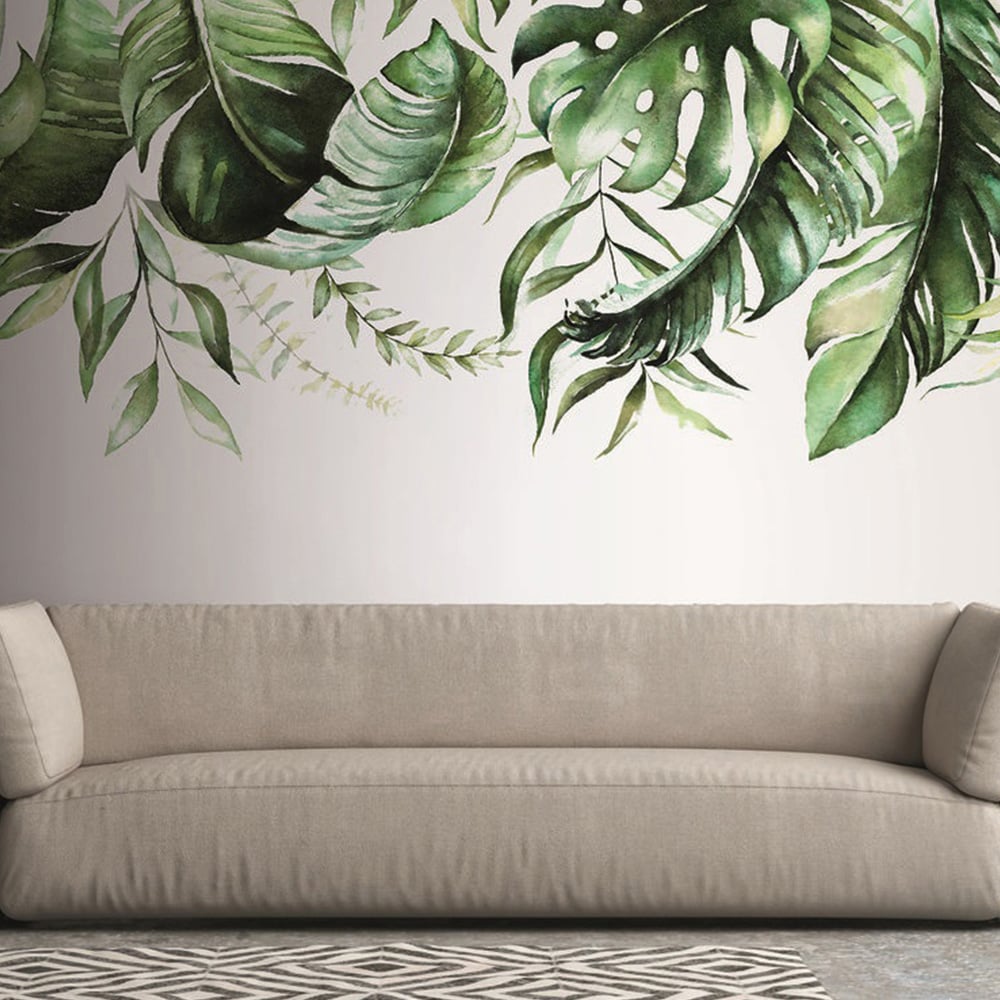 A.S Creation Watercolour leaves 1 Digital Mural Image 1