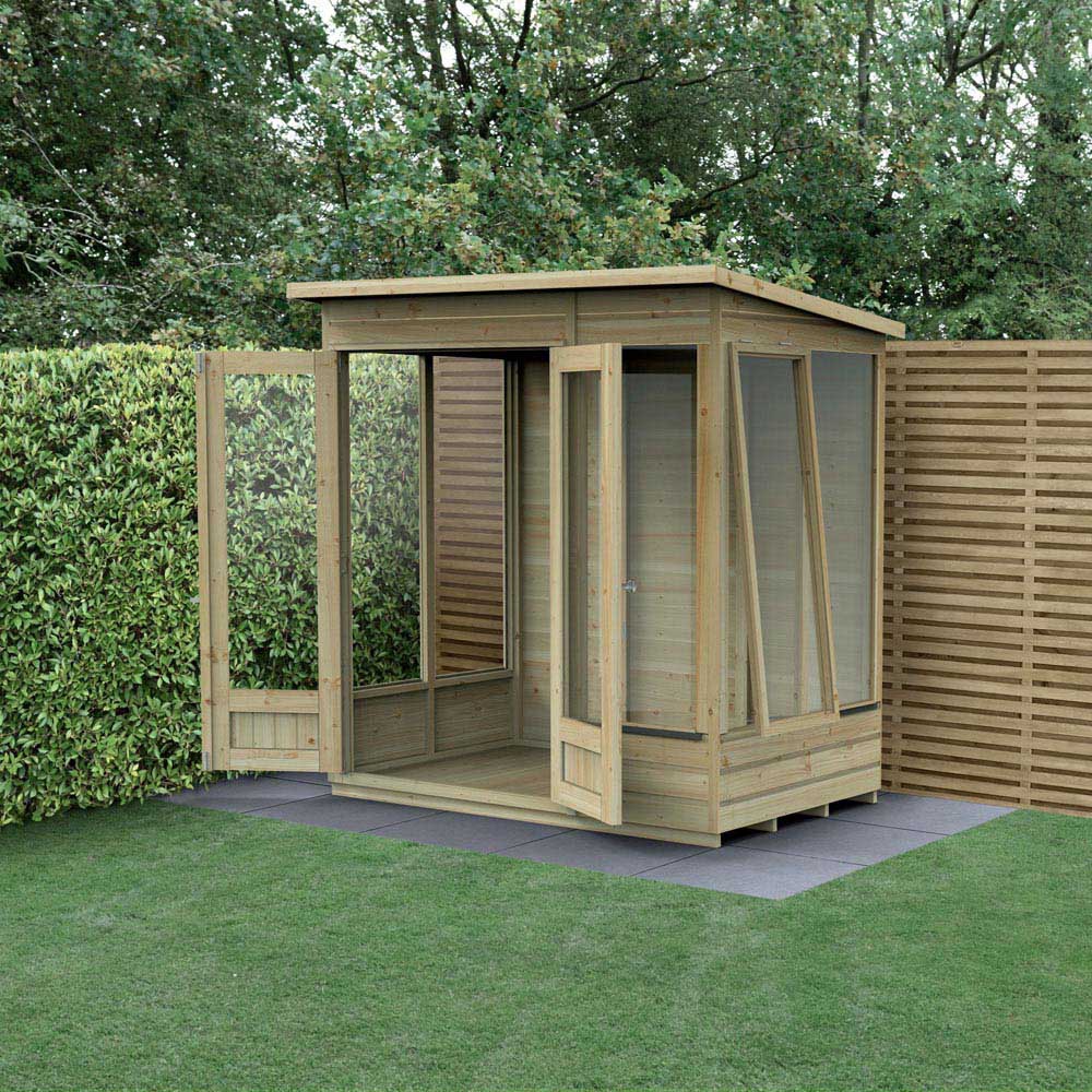 Forest Garden Beckwood 6 x 4ft Single Opening Shiplap Pent Summerhouse Image 2