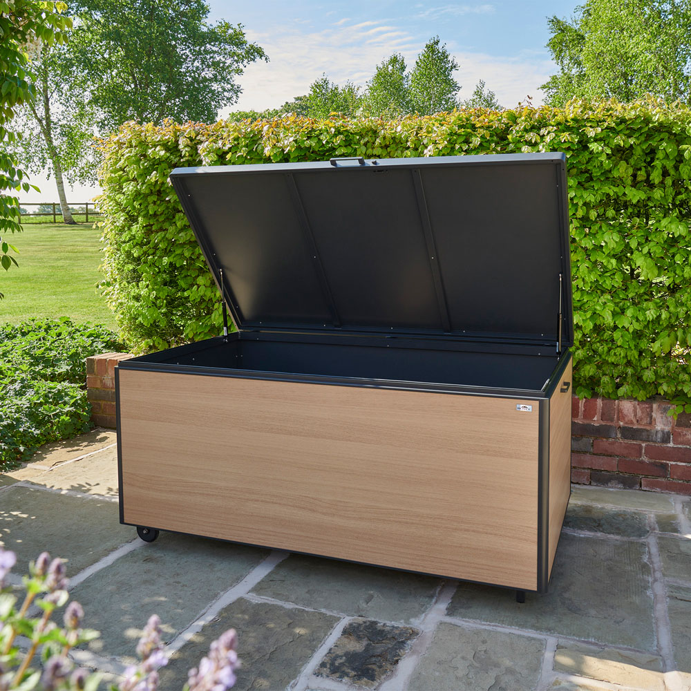 Royce Large Wood Look Outdoor Storage Box Image 2