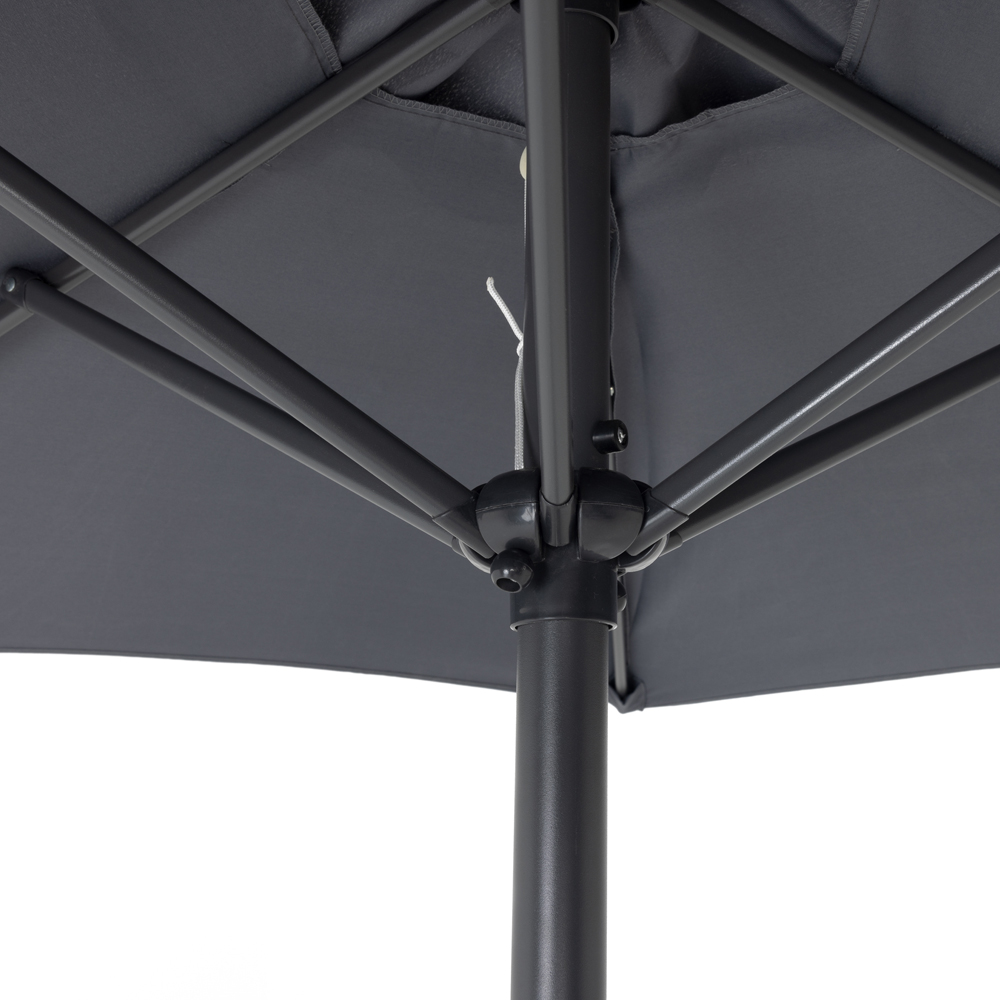 Charles Bentley Grey Metal Crank Parasol 2m Image 5