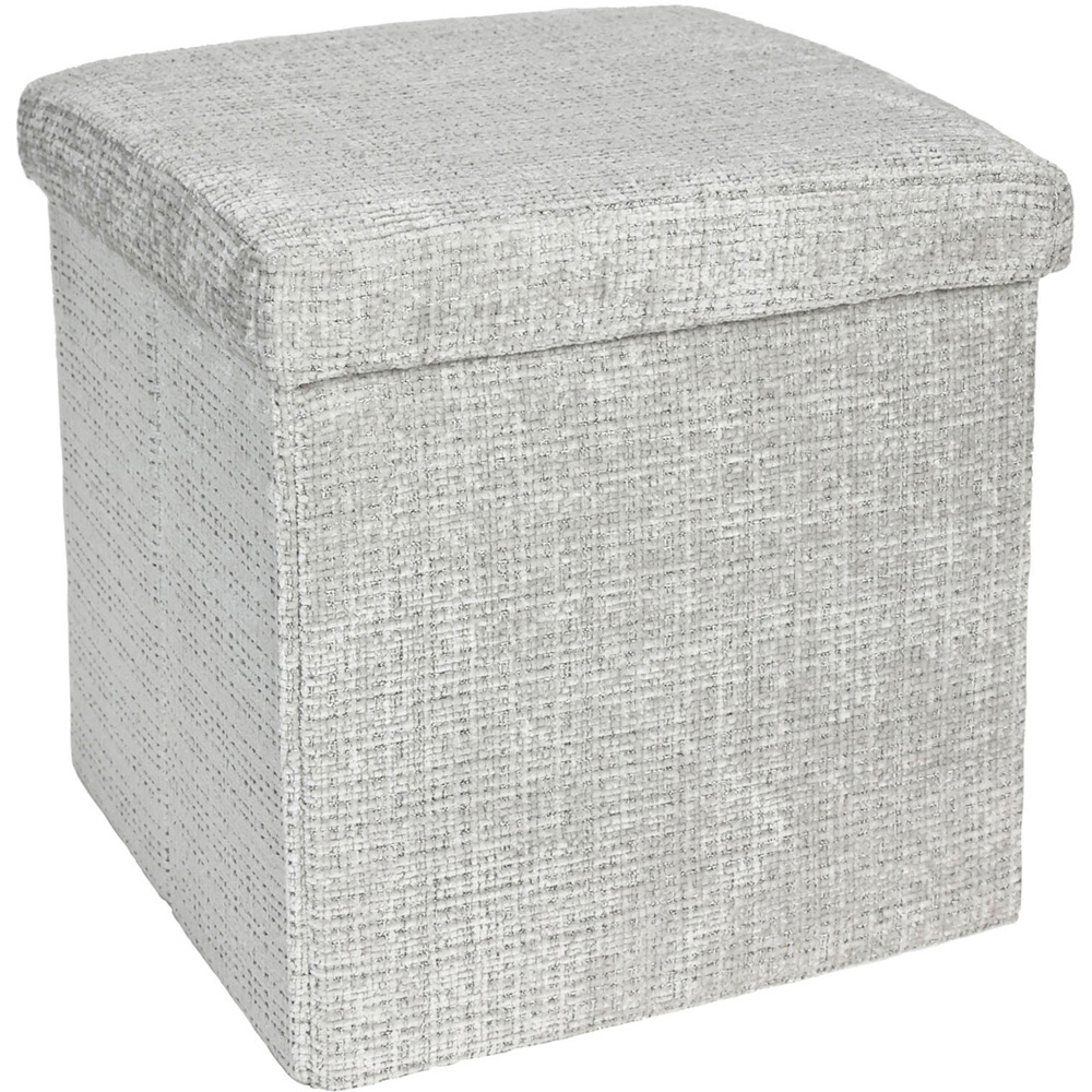 Chenille Storage Box Grey Image 2
