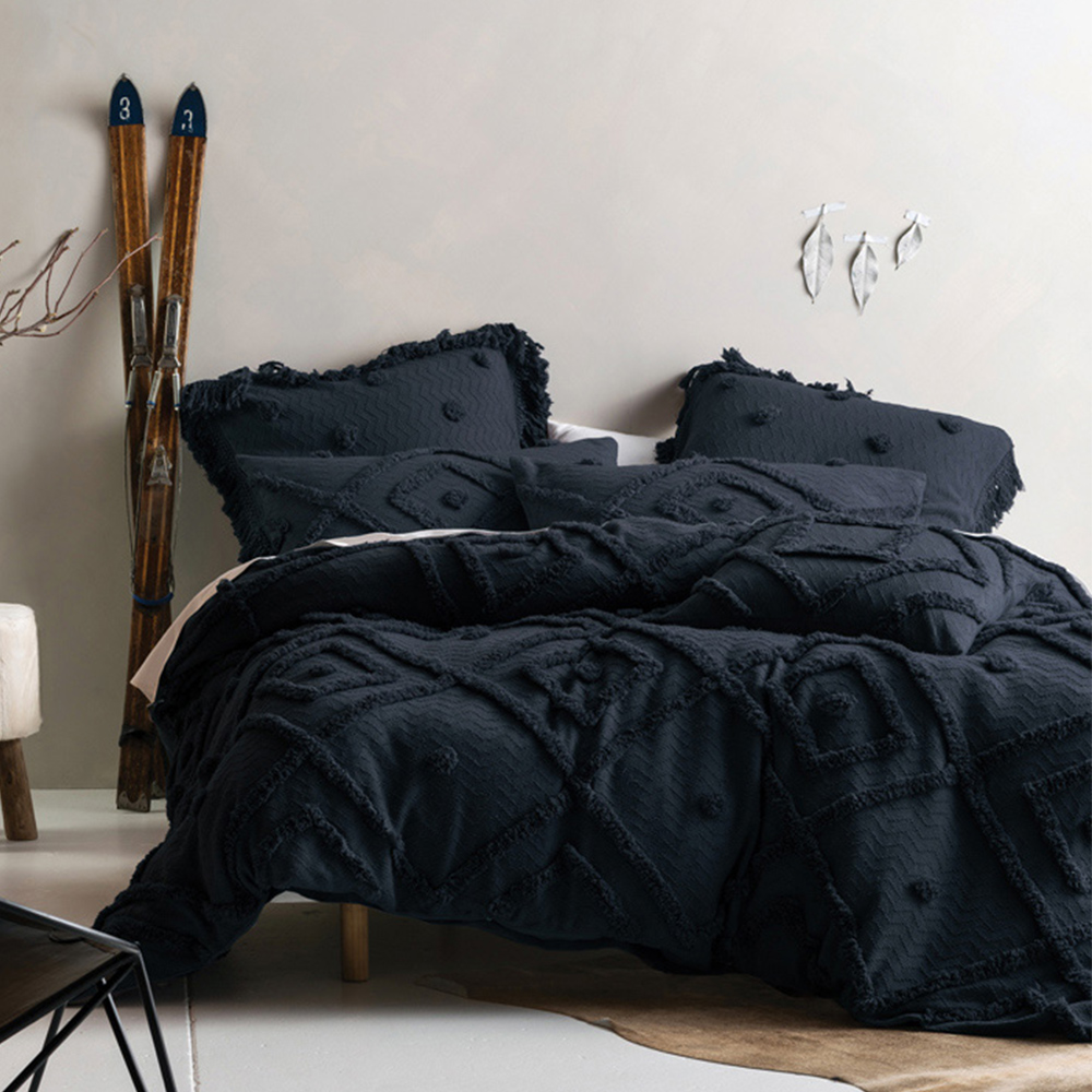 Linen House Adalyn Super King Aztec Tufted Duvet Cover Set Image 1