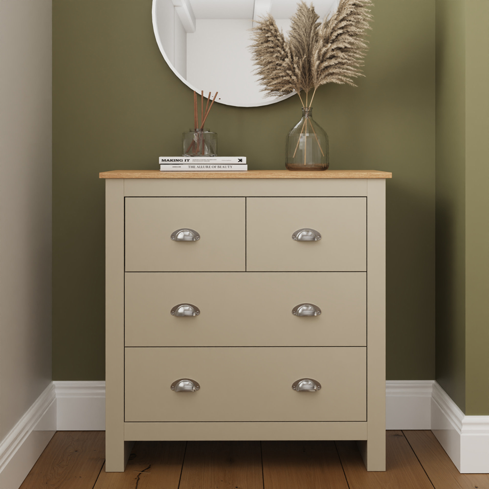 GFW Lancaster 4 Drawer Cream Chest of Drawers Image 7
