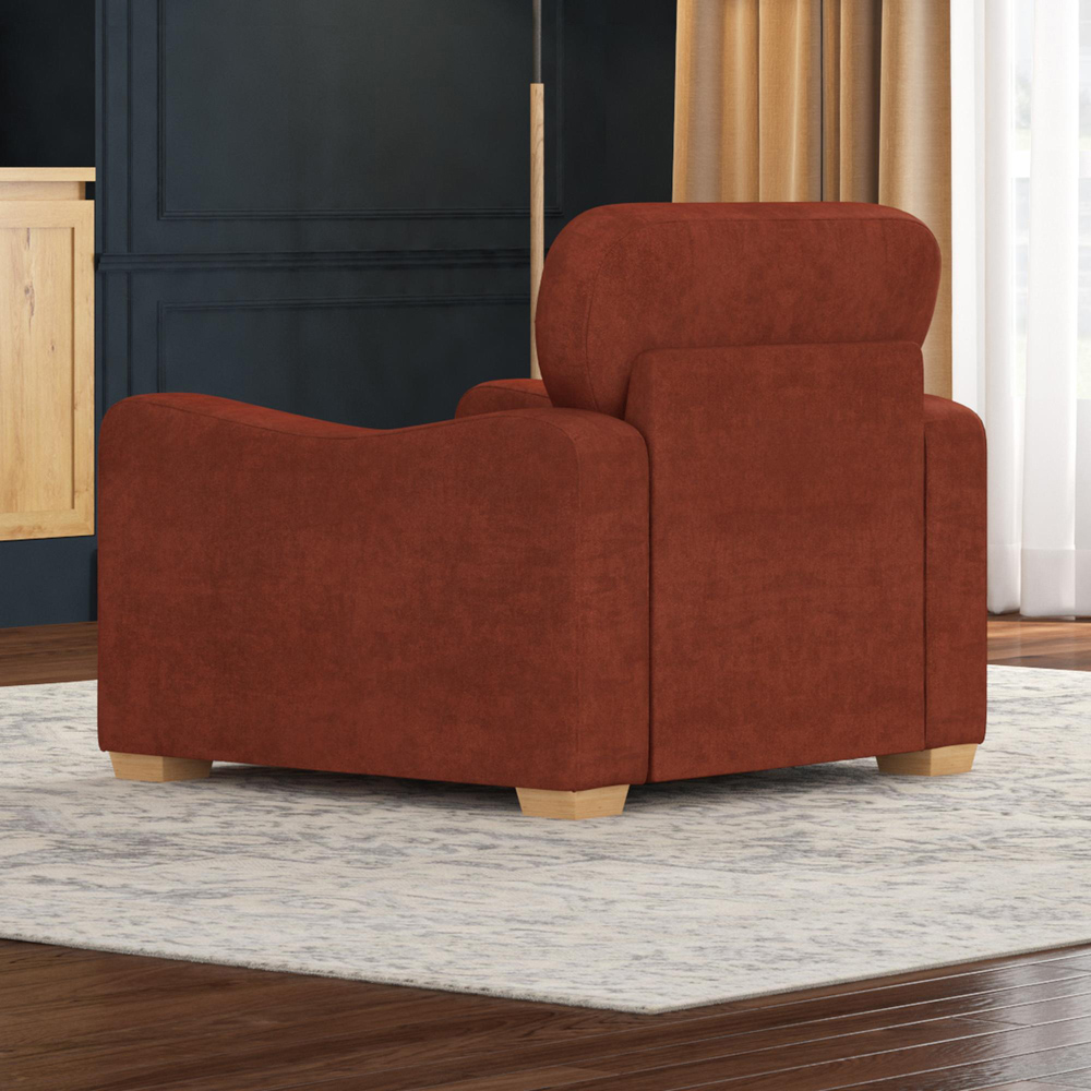 Theadford Marmalade Plush Velvet Fixed Back Armchair Image 6