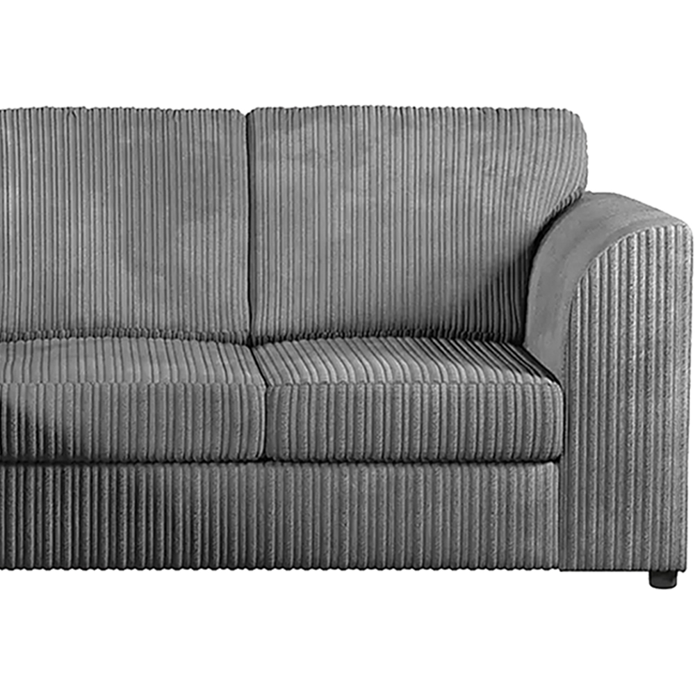 Luxor 4 Seater Grey Jumbo Cord Full Back Left Hand L Shape Corner Sofa Image 4