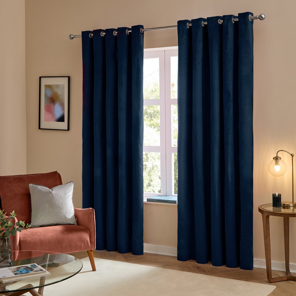 Furn The Ultimate Royal Velvet Fully Lined Eyelet Curtains 168 x 183cm Image 5