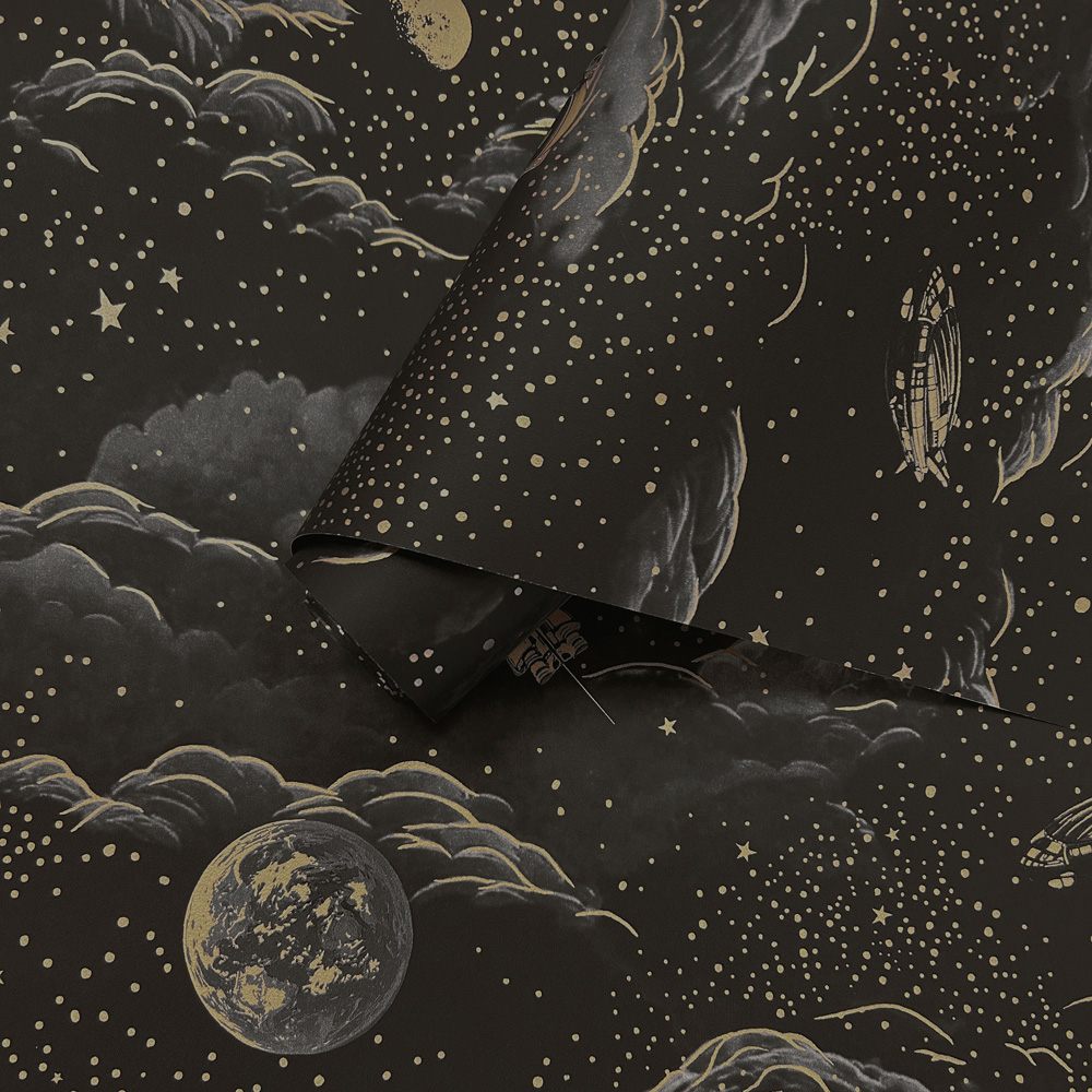 Holden Decor Lost in Space Black and Gold Wallpaper Image 2