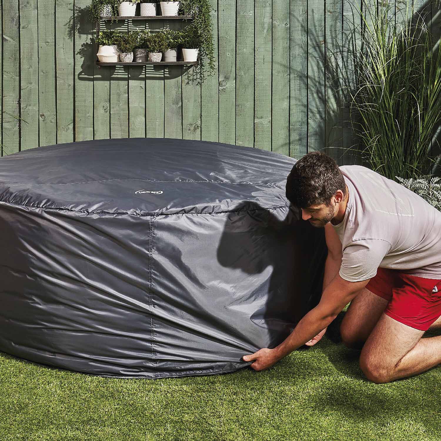CleverSpa Thermal Cover For Hot Tubs - Grey / 185cm / Round Image 3