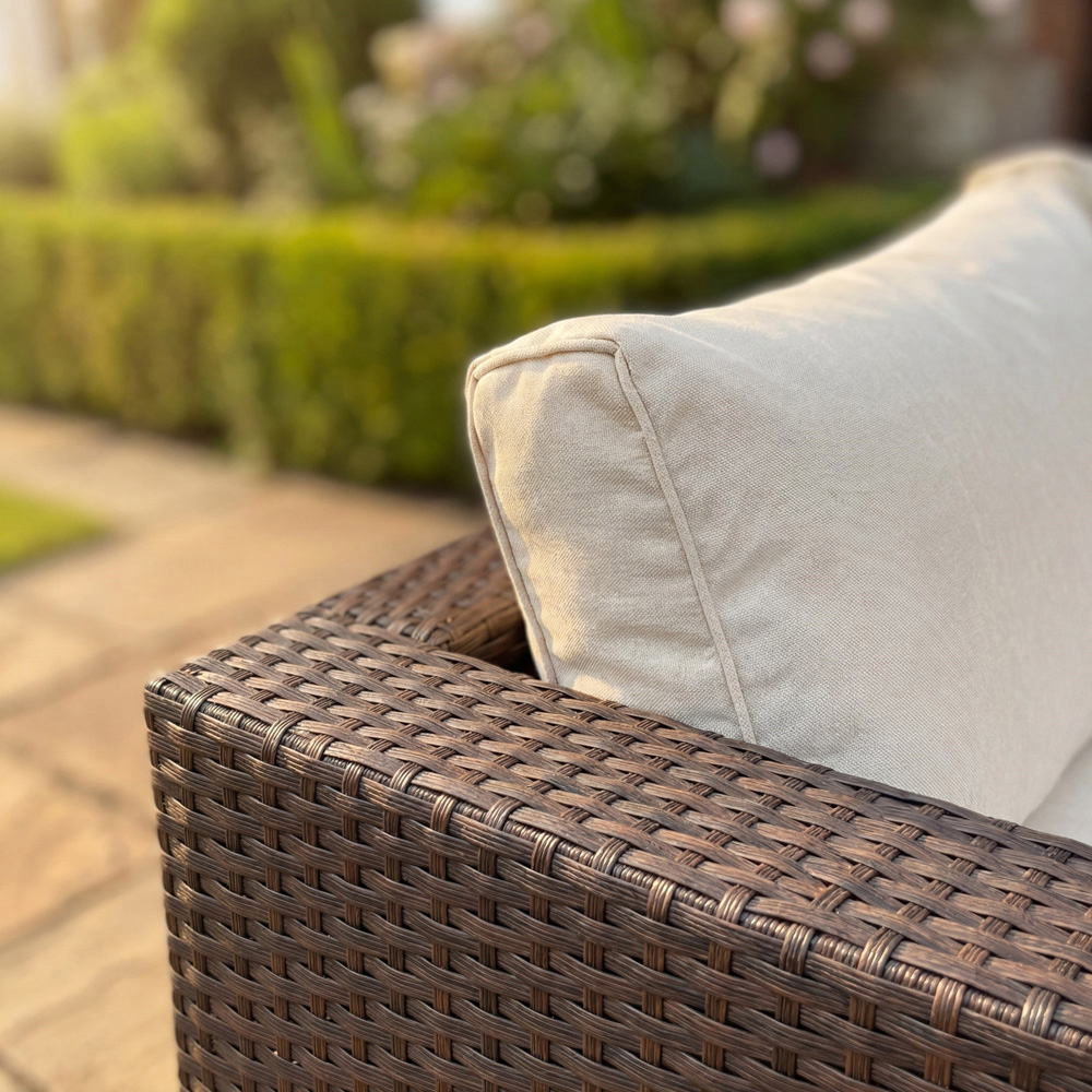 Artemis Home Oliena 6 Seater Brown Rattan L-Shaped Modular Corner Garden Furniture Set Image 4
