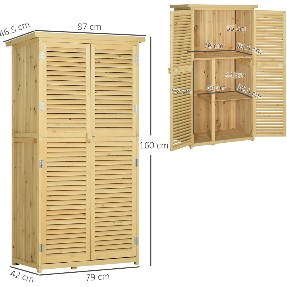 Outsunny 2.5 x 1.4ft Natural Garden Wooden Shed Image 7