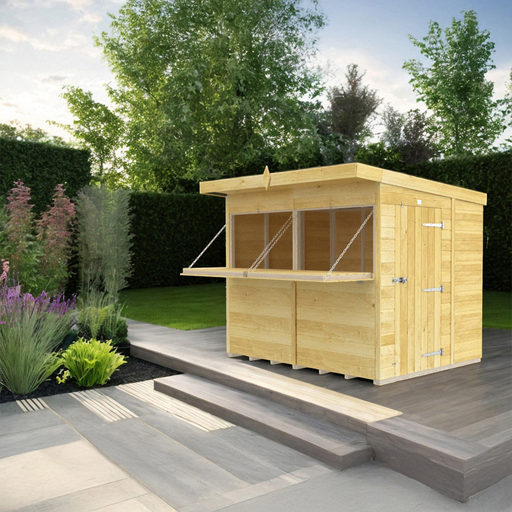 DIY Sheds 8 x 6ft Single Door Pressure Treated Tongue and Groove Timber Outdoor Bar Shed Image 6