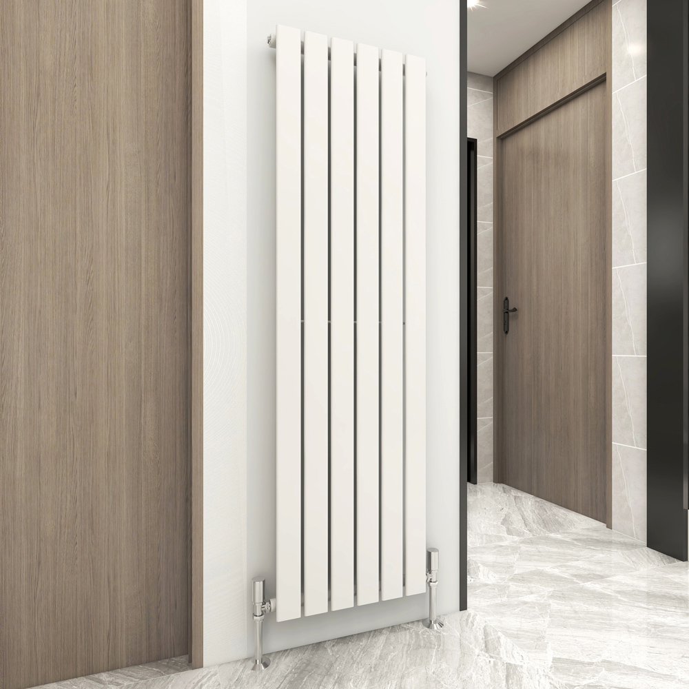 White 2640 BTU Single Flat Panel Vertical Column Radiator 1600 x 408mm Image 2