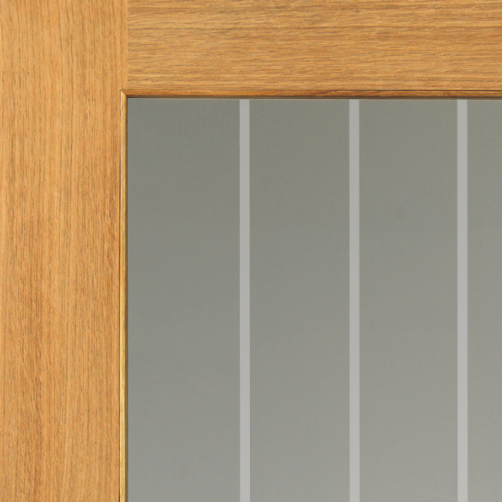 JB Kind Thames Cottage Oak 1 Light Finished Glazed Internal Door 1981 x 686mm Image 3