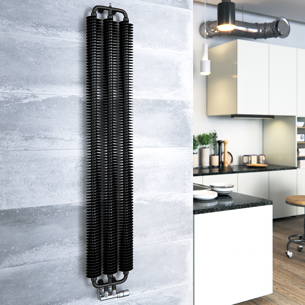 Terma Ribbon 2251BTU Heban Black Radiator 1720 x 290mm Image 2