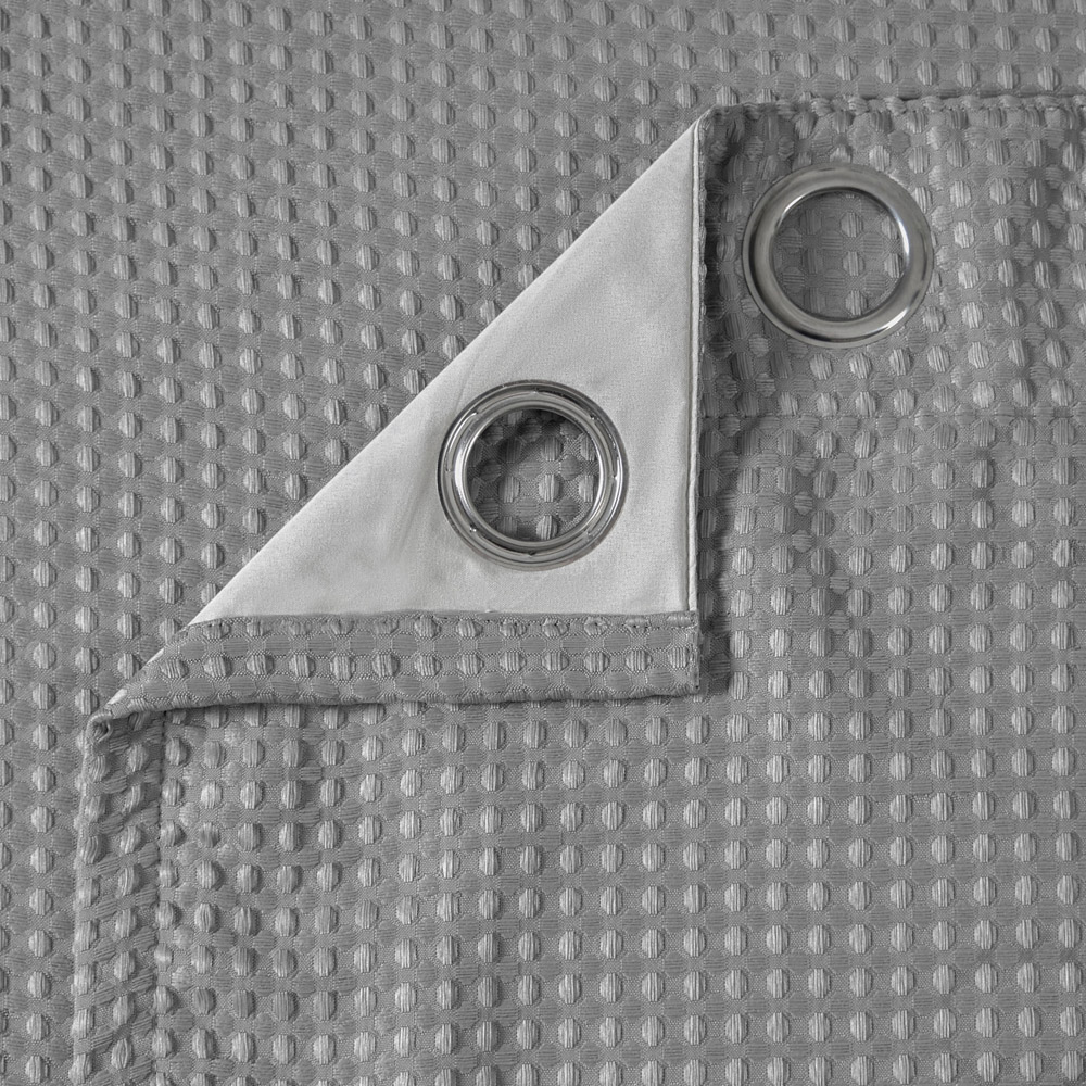 Velosso Waffle Silver Blackout Curtains 137 x 168cm Image 3