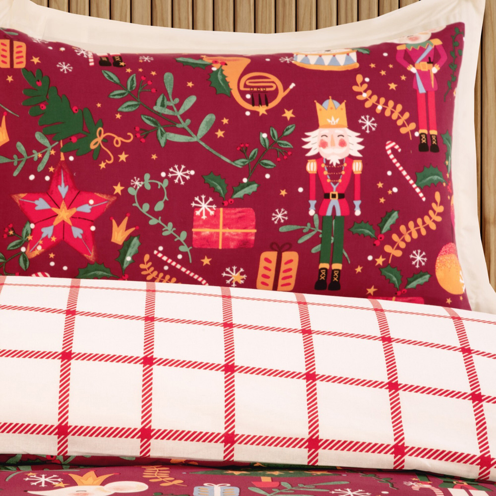 Christmas Nutcracker Duvet Set Red Double Image 3