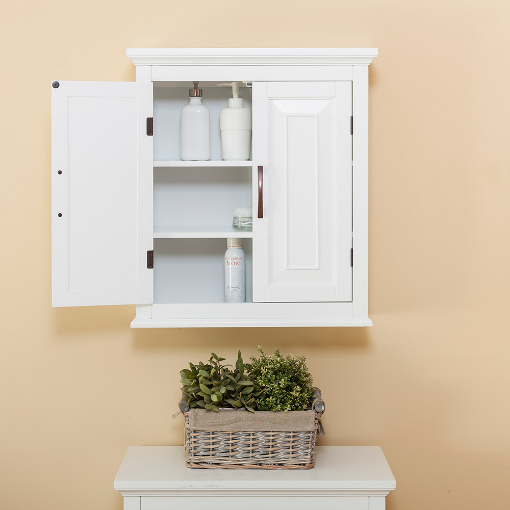 Teamson Home St. James 2 Door White Removable Wall Cabinet Image 8
