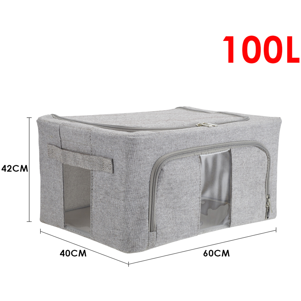 Living and Home Metal Frame Fabric Clothes Storage Box 100L Image 8