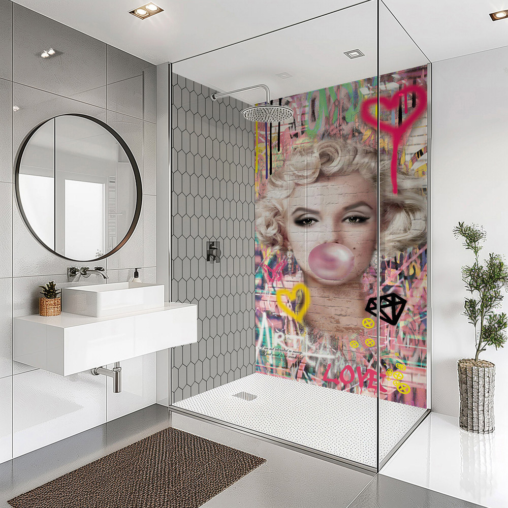 Splashbax Premium Artisan Marilyn Bubblegum Di Bond Shower Panel 2400 x 1220mm Image 7