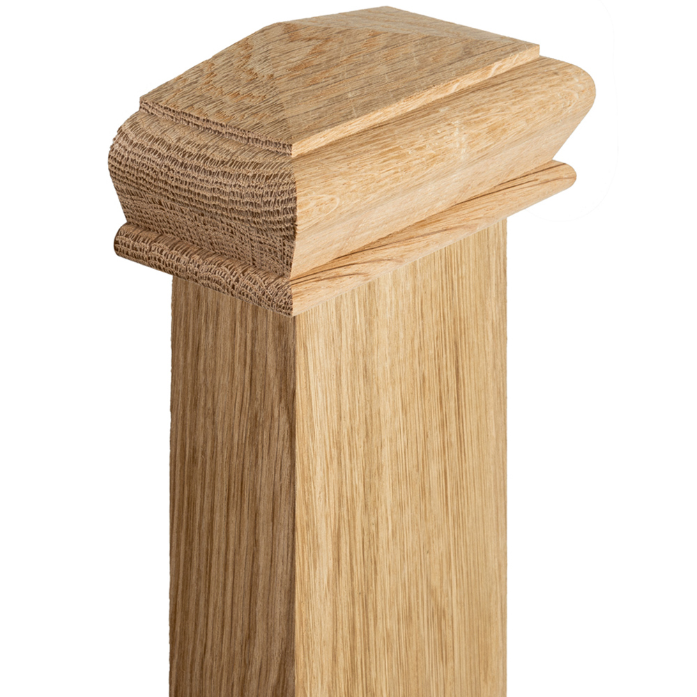 Blueprint Joinery Cambridge Half Pyramid Oak Newel Post Cap 82mm Image 3