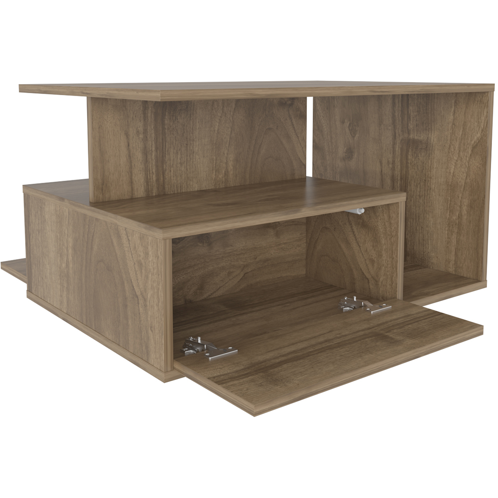 Decorotika Mana Walnut Coffee Table with Shelf and Cabinet Image 2