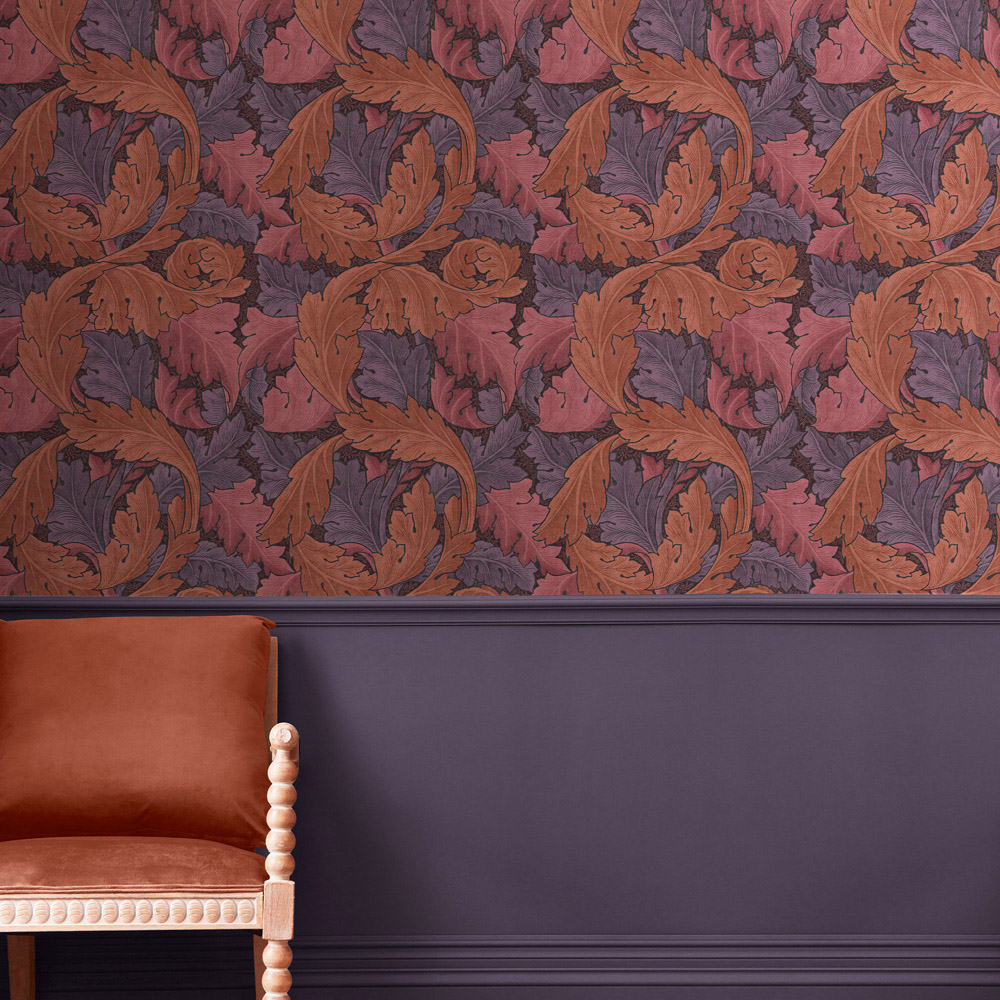 William Morris At Home Acanthus Plum Wallpaper Image 3