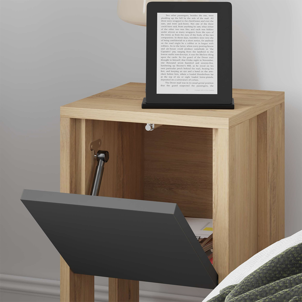 Decortie Ema Oak and Anthracite Bedside Table Image 4