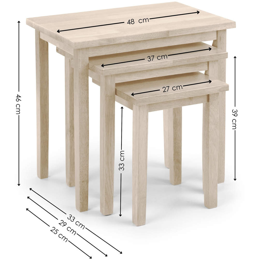 Julian Bowen Cleo White Wash Nest of Tables Set of 3 Image 7
