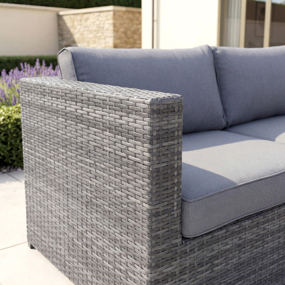 Charles Bentley 4 Seater Grey Rattan Corner Sofa Lounge Set Image 4