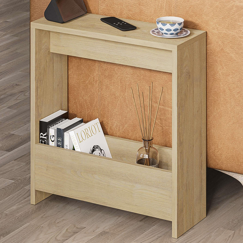 Decortie Simpi Single Shelf Oak Side Table Image 1