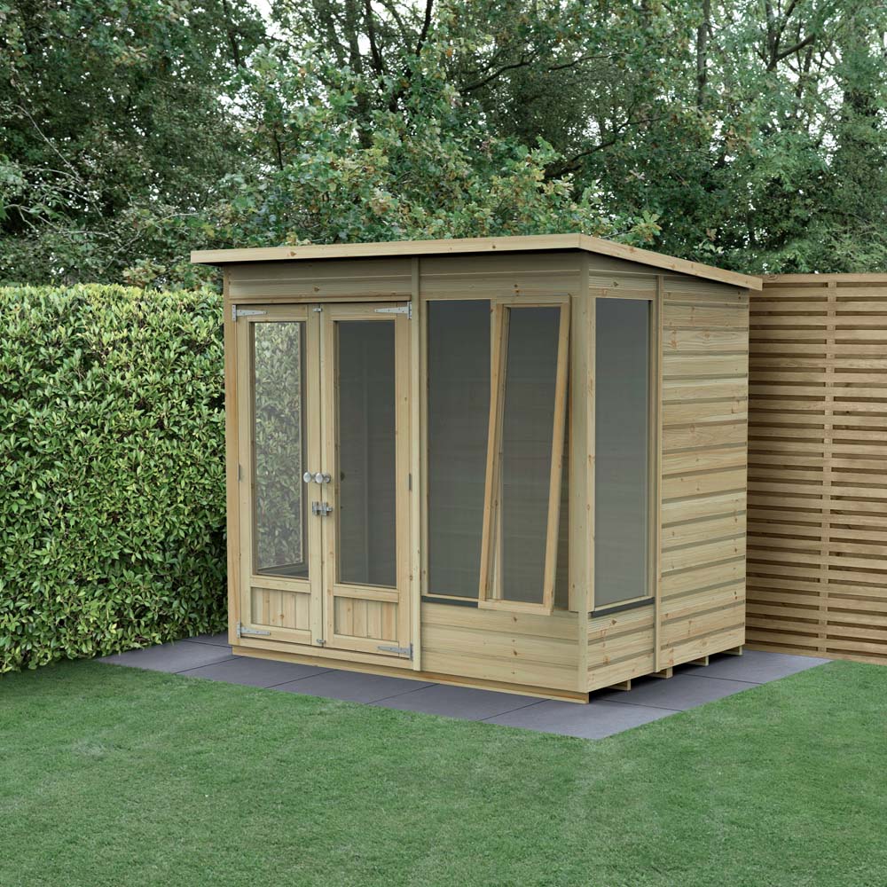 Forest Garden Beckwood 7 x 5ft Single Front Opening Pent Summerhouse Image 2