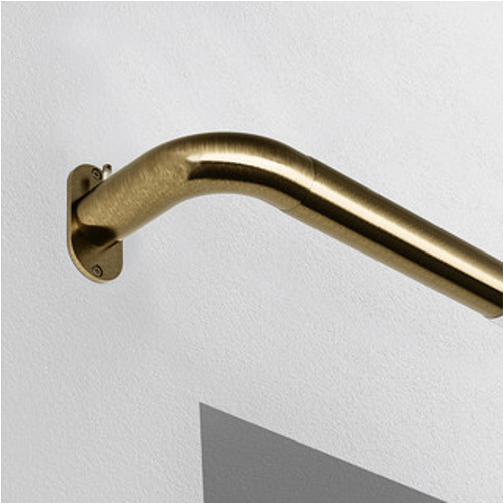 New Edge Blinds 120-210cm Antique Brass Room Darkening Extendable Curtain Pole Image 2