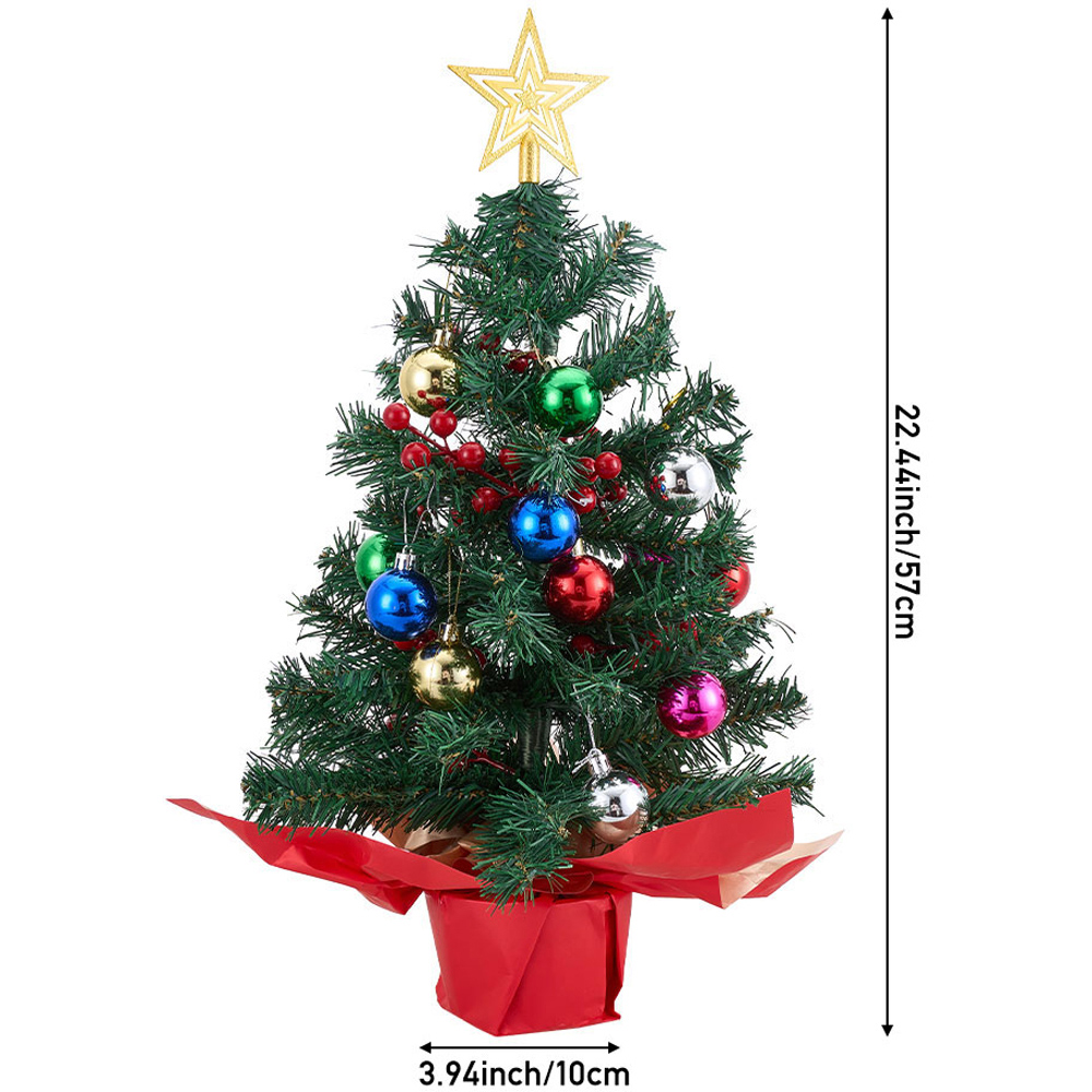 Living and Home Star Topper and Red Berries Mini Artificial Christmas Tree LED String Light 1.8ft Image 8