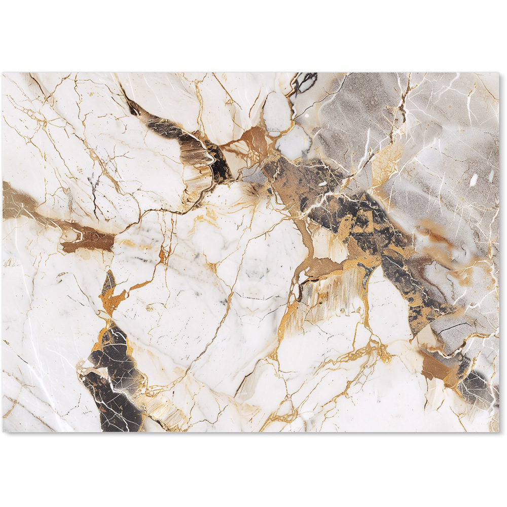 Warren Reed Designer Sleek Pale Marble Effect Glass Kitchen Splashback 65 x 90cm Image 2