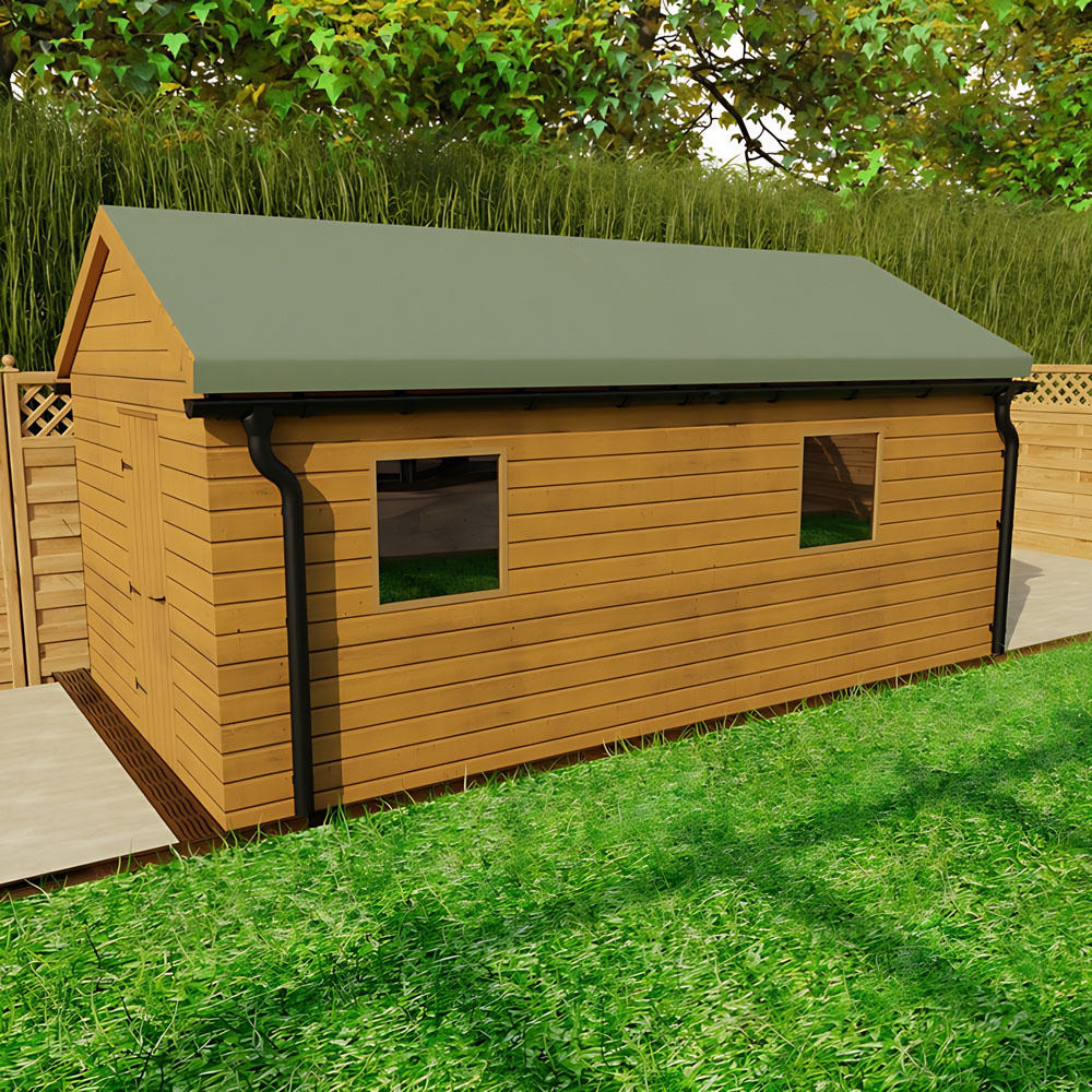 Galeco 12 x 6ft to 20 x 12ft Apex Garden Shed Black Steel Standard Gutter Kit Image 2