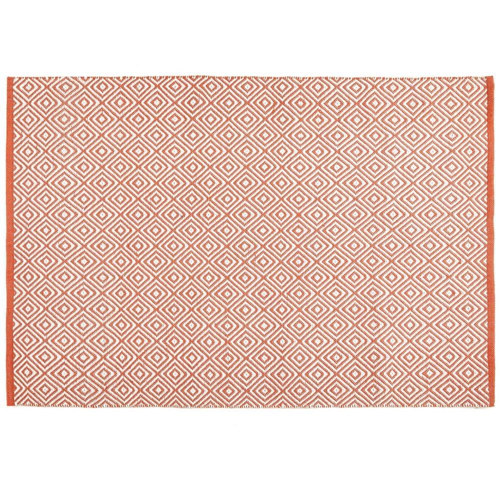 Hug Rug Rust Diamond Woven Rug 80 x 150cm Image 1