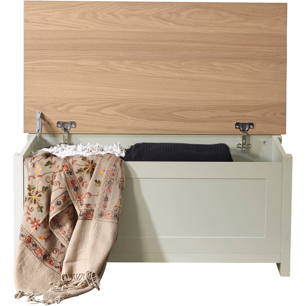 GFW Lancaster Cream Ottoman Storage Bench Image 3