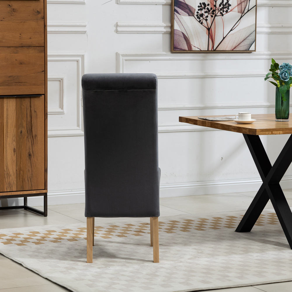 Artemis Home Rimini Set of 2 Grey Velvet Fabric Dining Chair Image 6