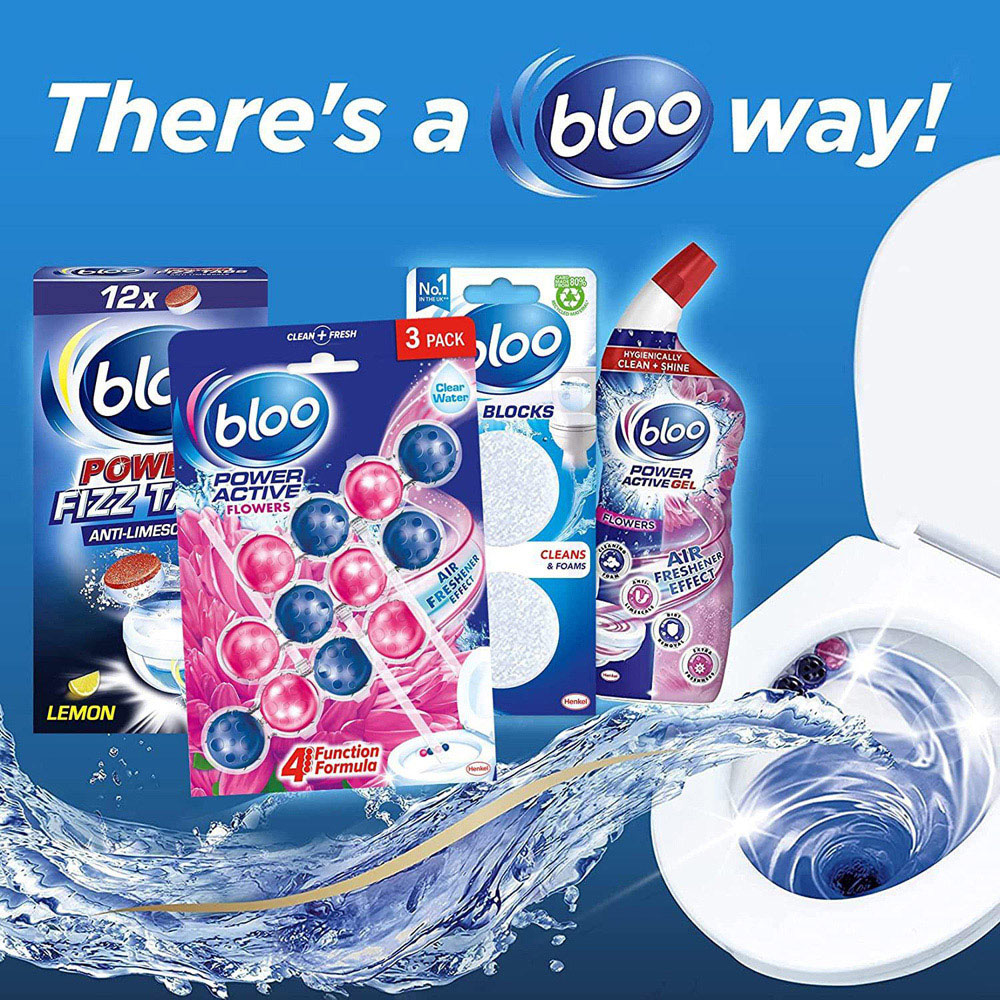 Bloo Power Active Fresh Flowers Anti Limescale Toilet Rim Block 50g 15 Pack Image 6