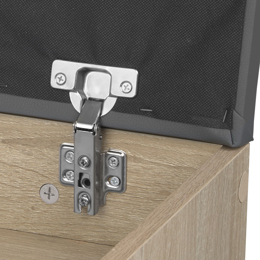 tectake Jasmina 2 Shelf Light Oak Sonoma Shoe Rack Bench with Cushion Image 7