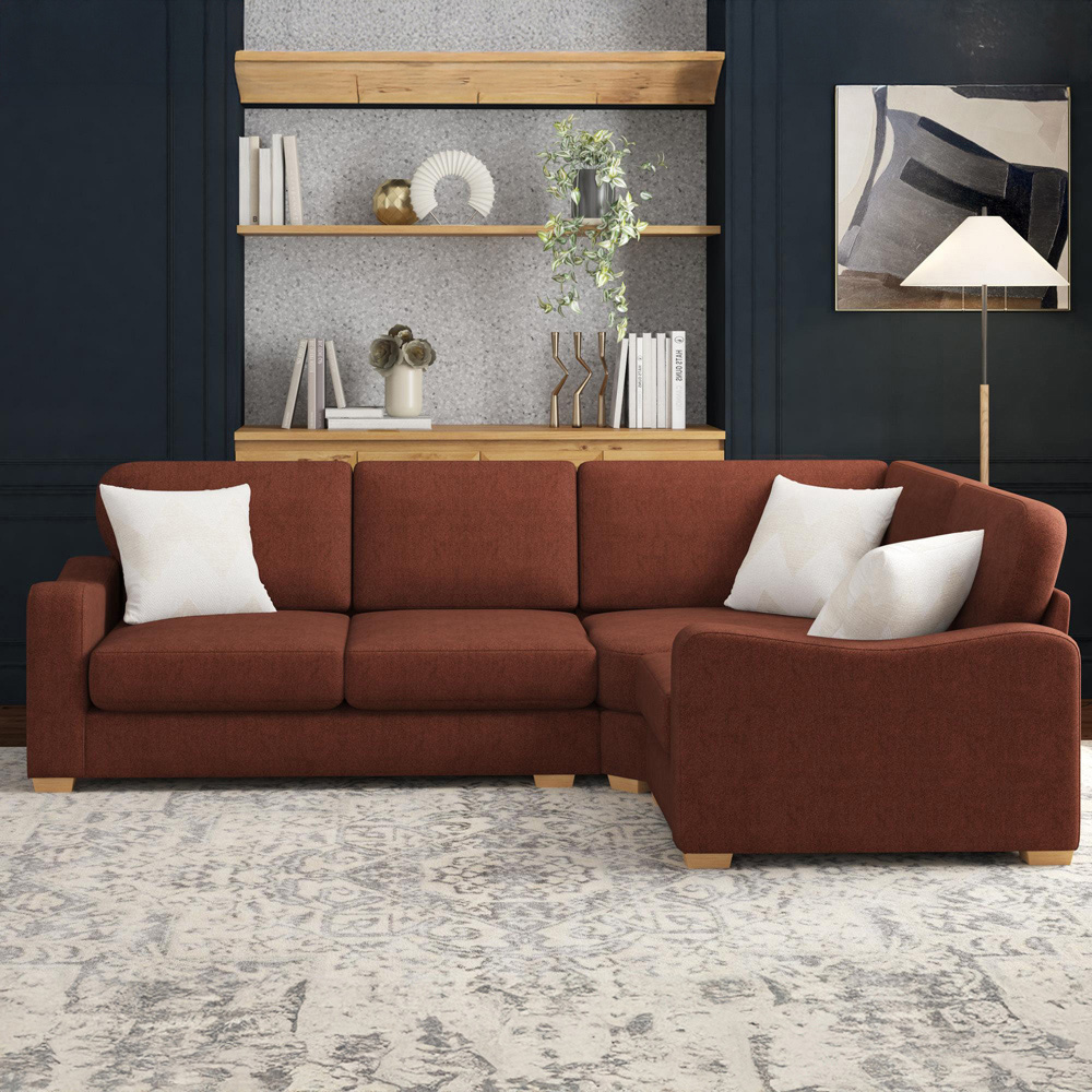 Theadford 3 Seater Venice Brick Fixed Back Right Hand Corner Sofa Image 4