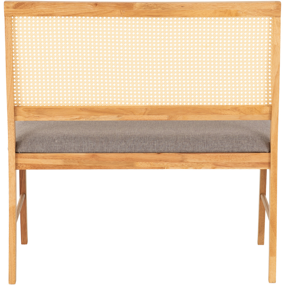 Seconique Ellis 2 Seater Grey Fabric Oak Effect Dining Bench Image 7