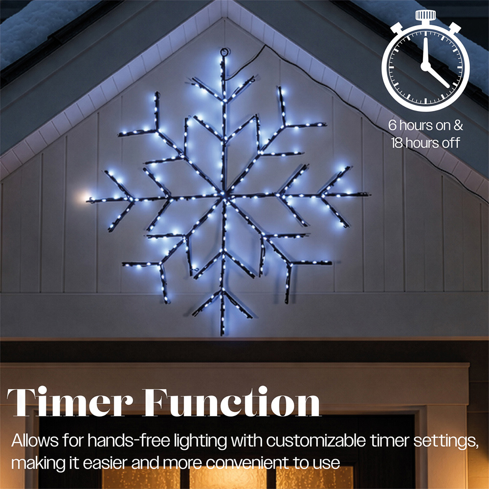 Xmas Haus 196 White Micro LED Metal Snowflake Silhouette Christmas Decoration 63cm Image 7