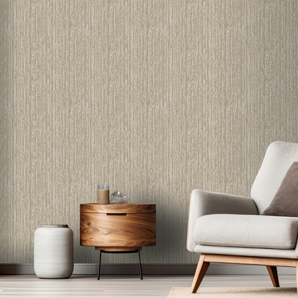 Design ID Embroidered Crushed Silk Gold Wallpaper Image 2