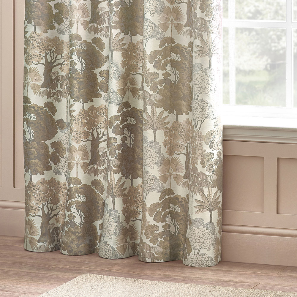 Wylder Natural Woodlands Floral Jacquard Eyelet Curtains 229 x 183cm Image 3