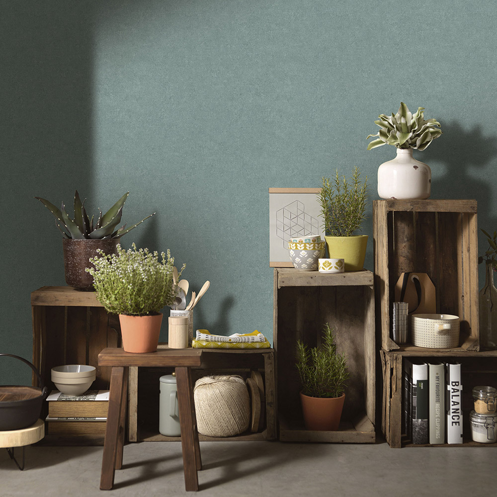 Erismann Dash Plain Green Vinyl Wallpaper Image 2