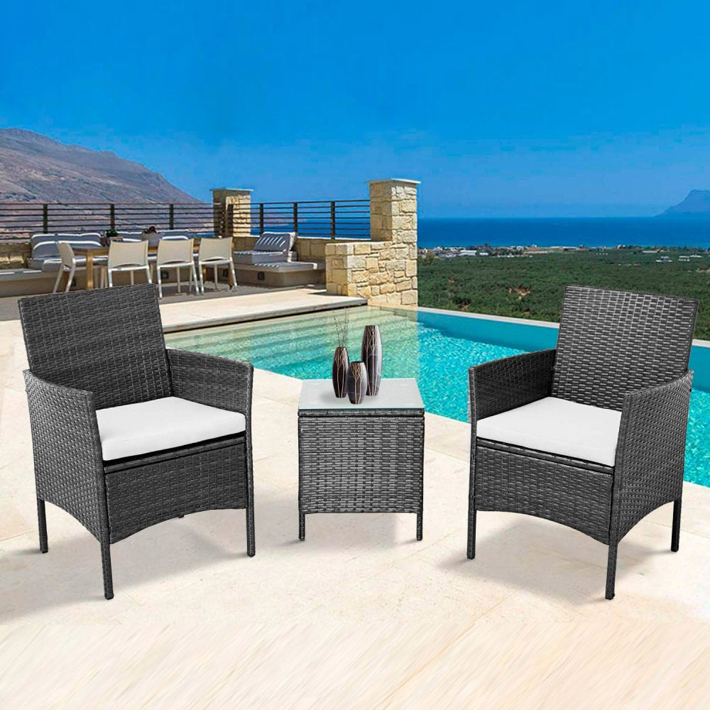 Neo 2 Seater Garden Bistro Set Black Image 1